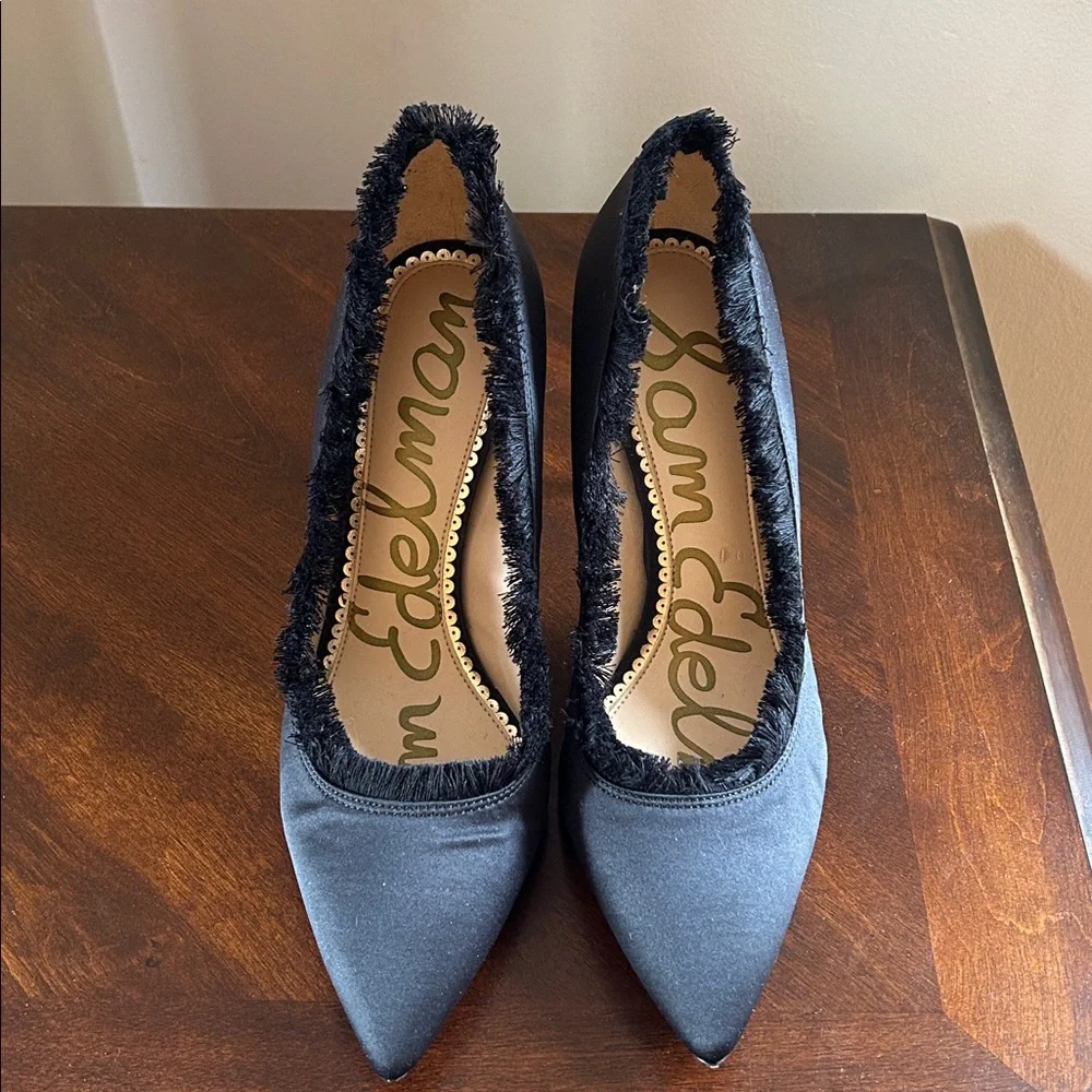 Sam Edelman Black Haylan Frayed Pumps - Picture 6 of 16